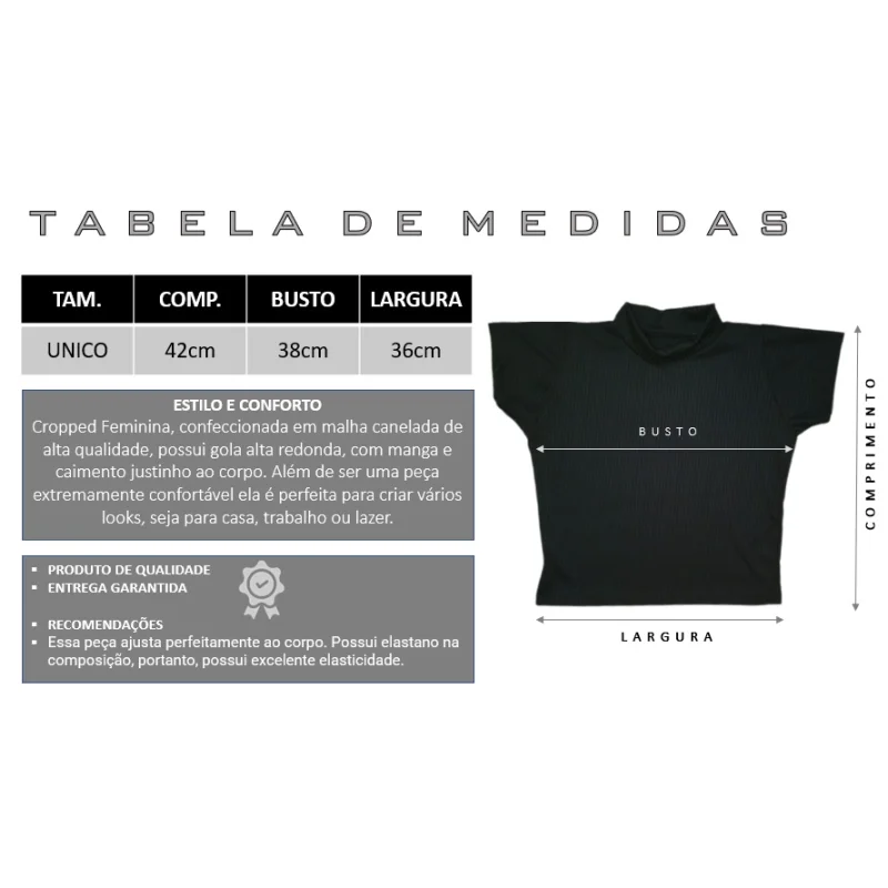 Cores Cropped Manga Curta Feminina - Top Gola Alta Canelada Pink