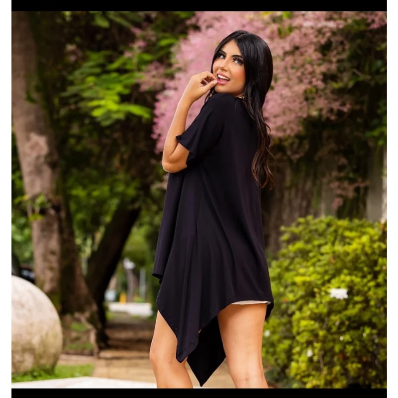 Manga Curta Blusa Feminina Vest Legging Charmosa Com Ponta Bordô