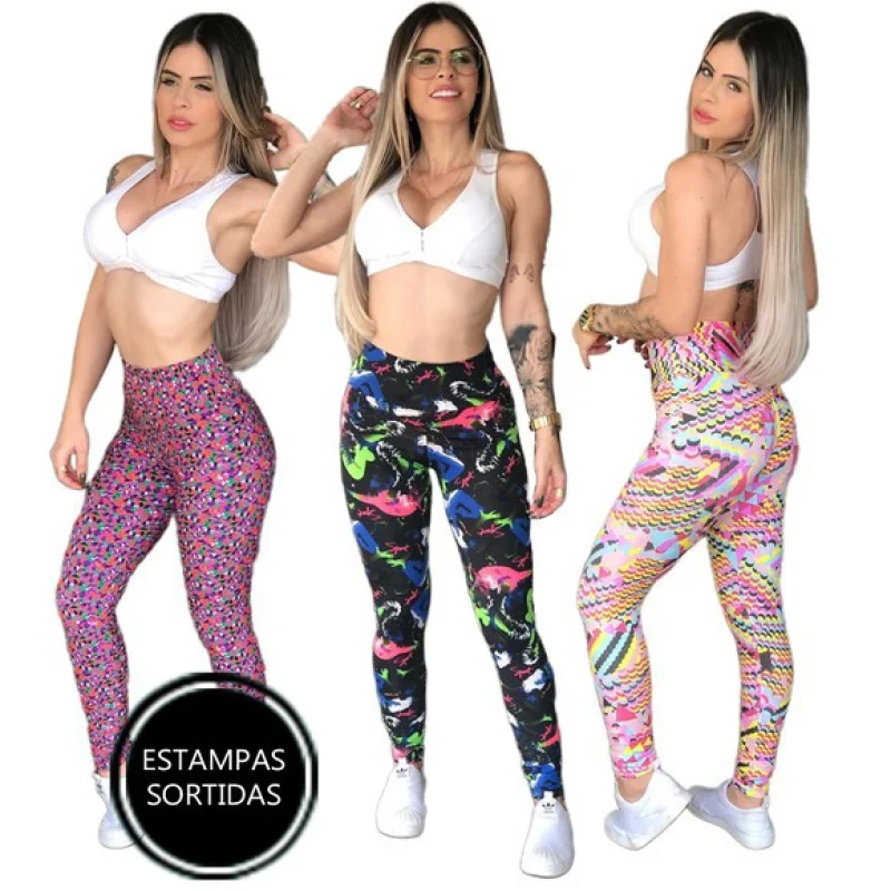 Suplex Atacado Calça Legging Feminina Estampada M