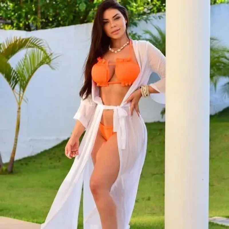 Verão Luxo Lançamento Longa Ajustável Praia Saida VERE NEON