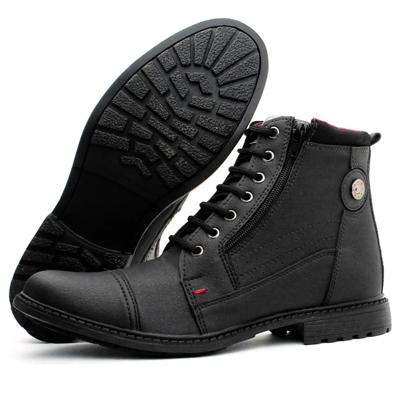 Coturno Masculino Casual Dhshoes - Cano Baixo e Zíper Marrom