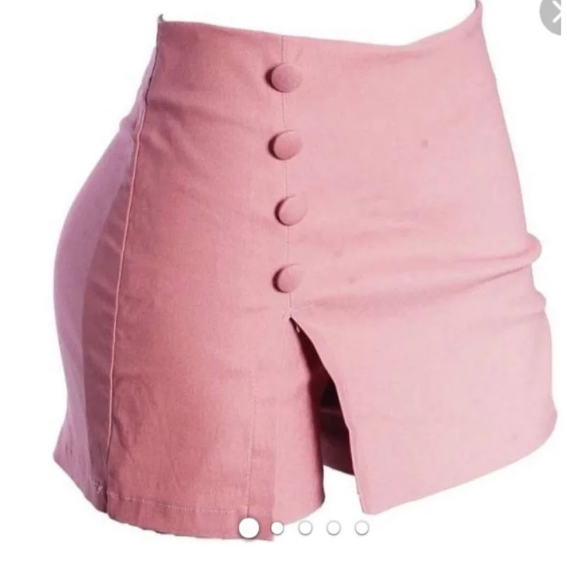 Saia Curta Cintura Alta Bengaline Fenda Lateral Branco