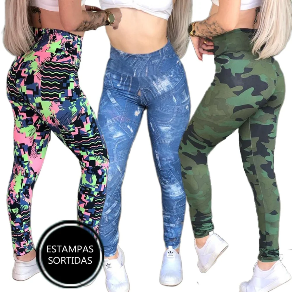 Suplex Atacado Calça Legging Feminina Estampada M