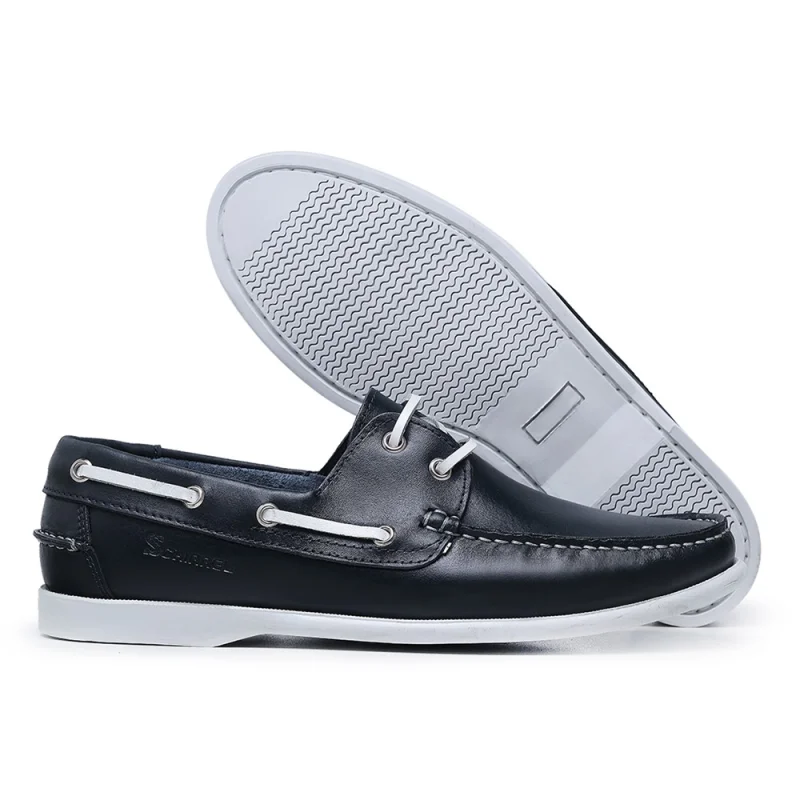 Moda Casual Masculina: Mocassim Conforto Drive Couro Legítimo Viena 606 Azul Petroleo