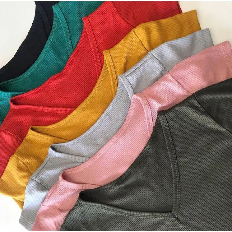 Blusa Feminina Manga Curta Gola V Canelada - Promoção mostarda