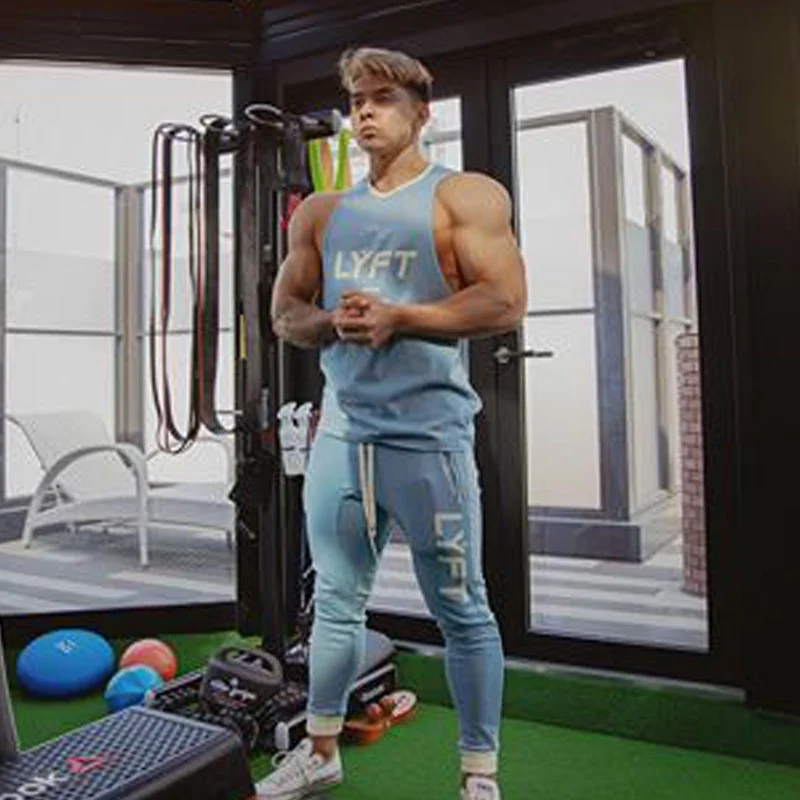 Leggings Esportes Masculinos LYFT: Fino Ajuste Europeu com Zíper Preto