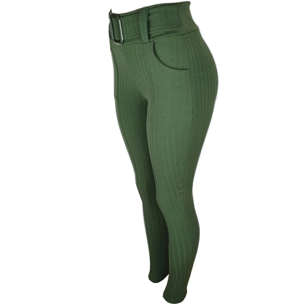 Veste Super Bem Calça Feminina Xadrez Skinny com Cinto Vinho