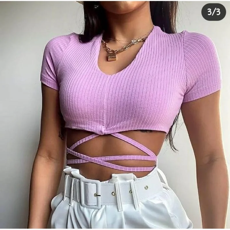 Nova tendência: cropped canelado com amarração - Moda blogueira Verde água