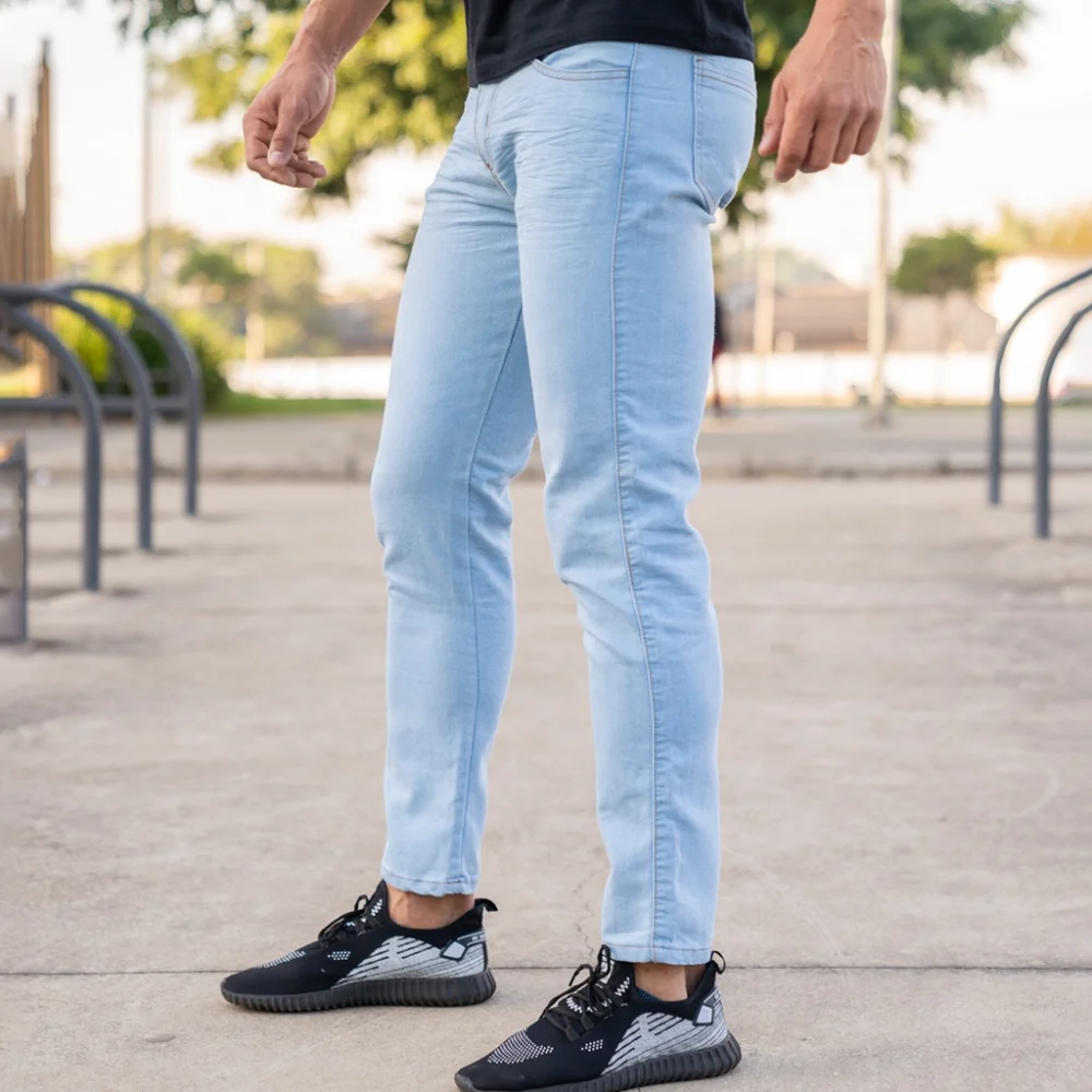 Lançamento Confortável Calças Jeans Masculina Slim Skinny Elastano CLARA
