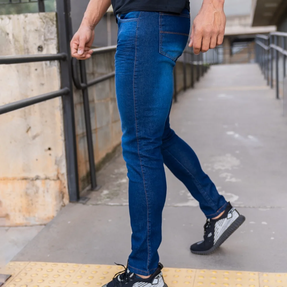 Lançamento Confortável Calças Jeans Masculina Slim Skinny Elastano CLARA