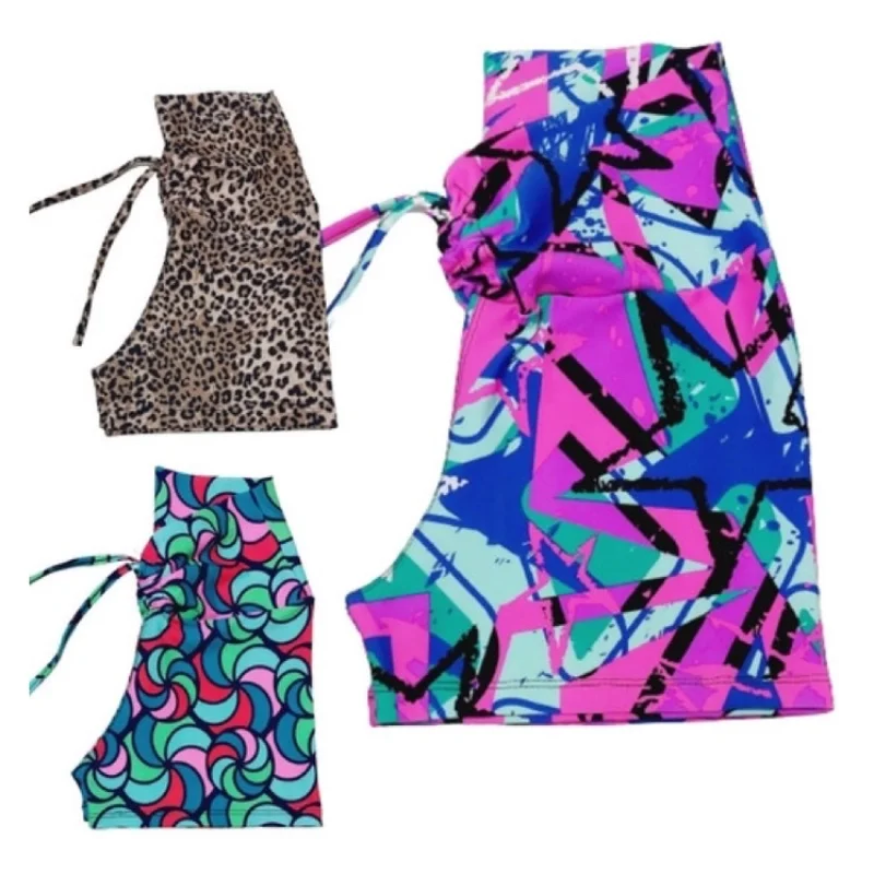 Suplex Cordão Shortinho meia coxa para academia estampa neutra