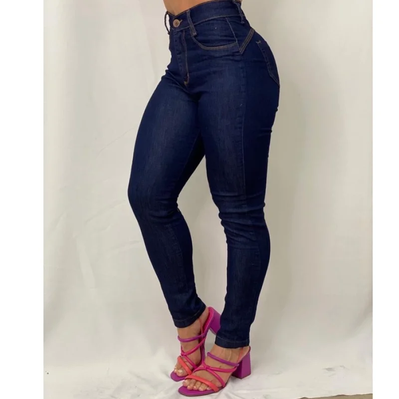 Lycra Premium Skinny Calça Jeans Feminina Mon CALÇA FEM AZUL SKINNY