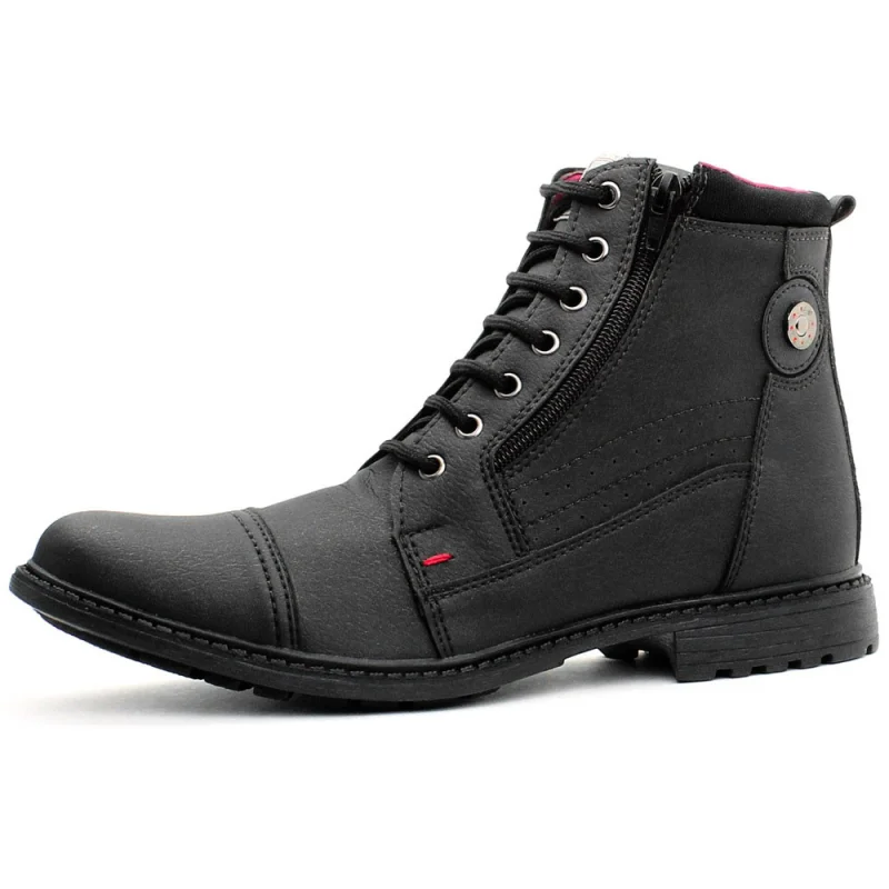 Coturno Masculino Casual Dhshoes - Cano Baixo e Zíper Marrom