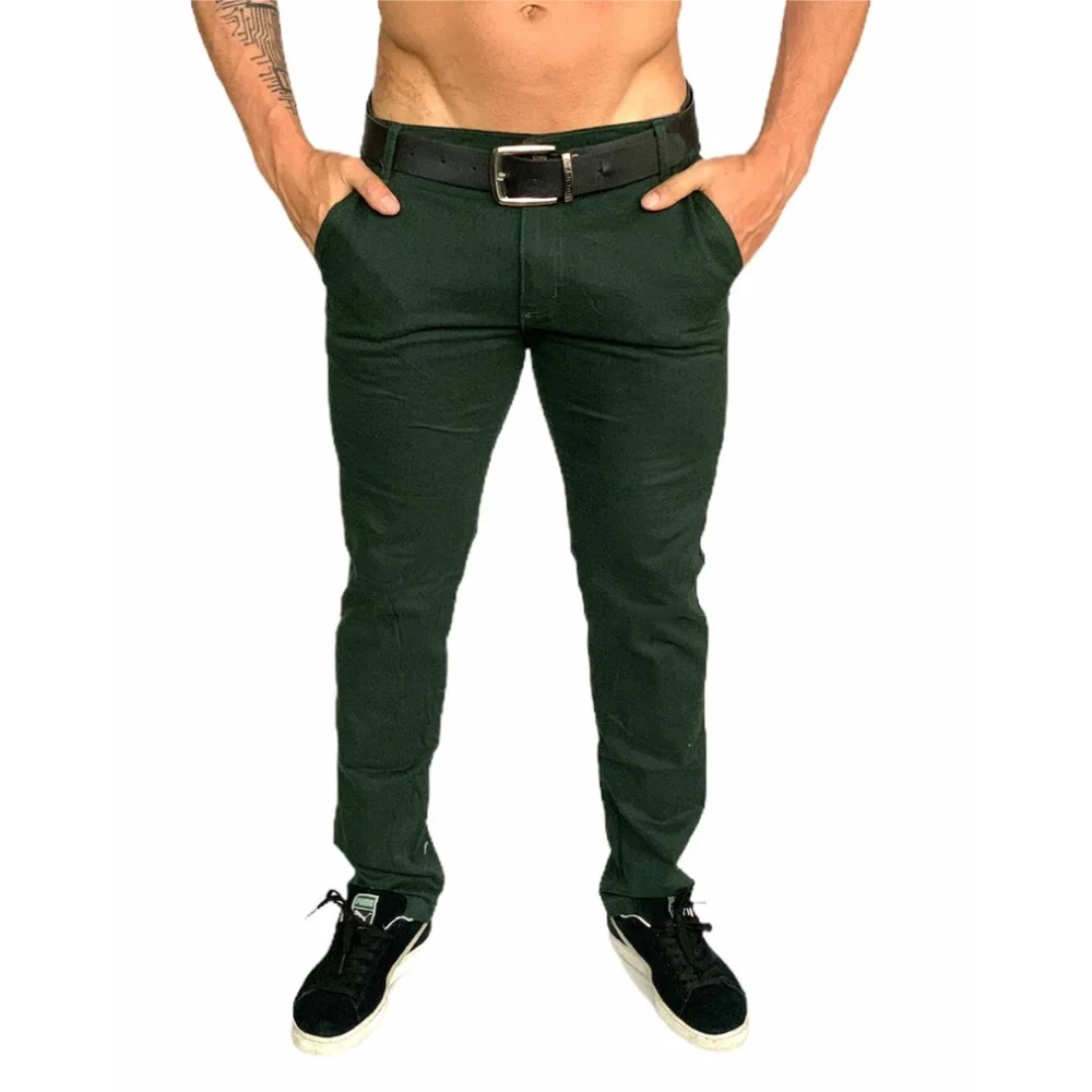 Pronta entrega! Calça Jeans Masculina Slim em diversas cores sarja preta