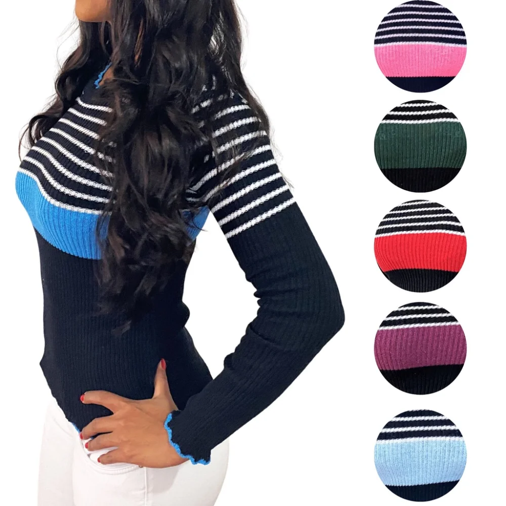 Inverno Tendencia Onda Manga Longa Blusa Rosa Chiclete