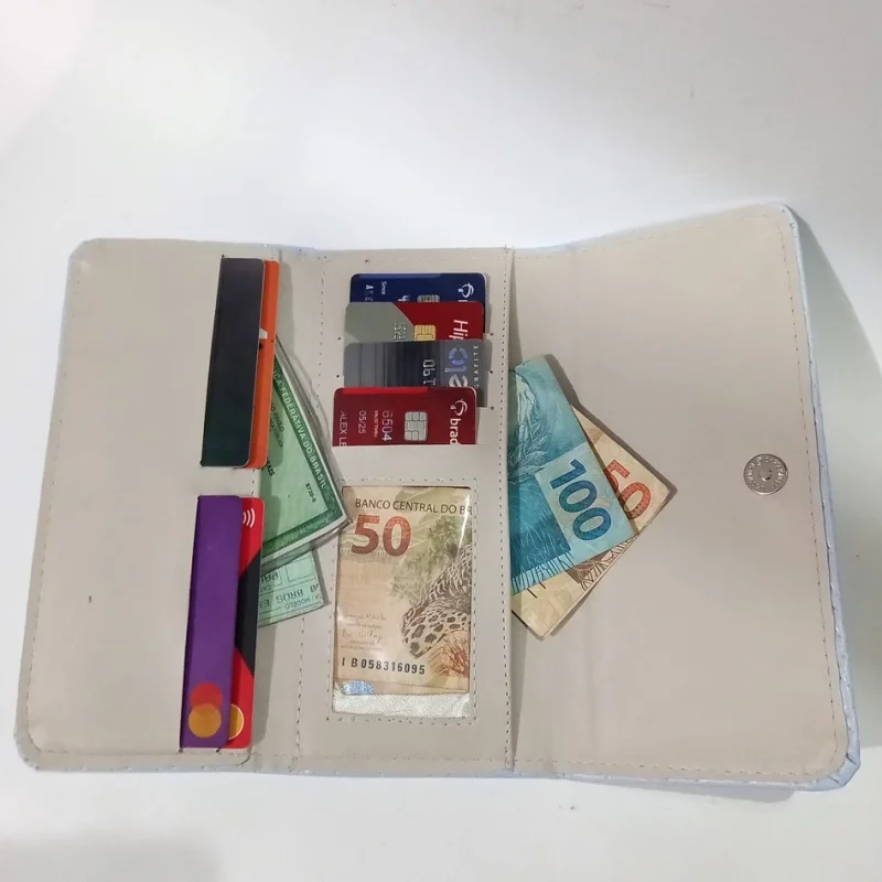 Bolsa de mão média feminina com porta cartões, cédulas e documentos SL pla bor ROSE