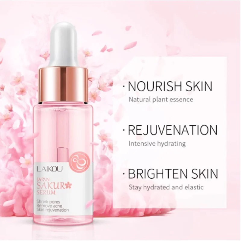 Sérum Facial Natural LAIKOU - Sakura, Snail Gold, Ácido Hialurônico, Vitamina C Sakura Serum
