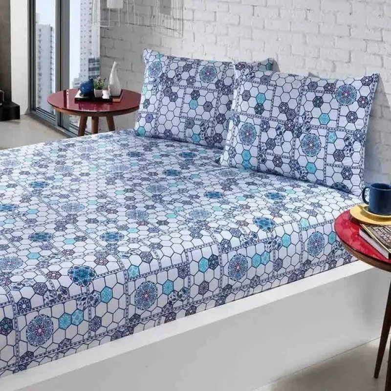 Lençol King 03 Peças Estampas Sortidas - Microfibra com Elástico Único