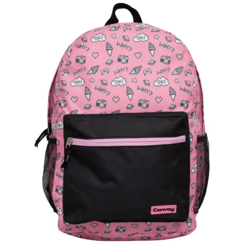 Envio Já! Mochila Geométrica Casual Convoy Impermeável para Trabalho e Universitário Amarelo