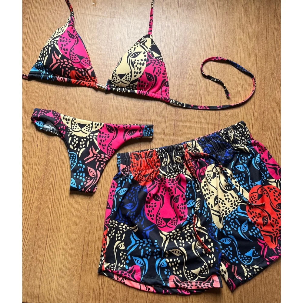 Kit Biquíni 3 Peças - P M G GG Listrado