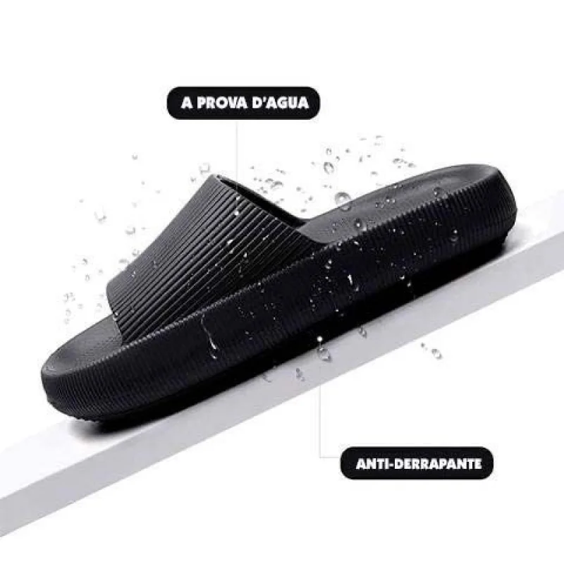 Confortável Chinelo Slide Preto Liso Masculino e Feminino Unissex Chinelo Preto