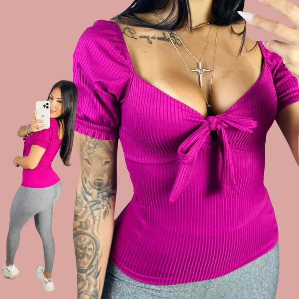Moda Evangelica - Blusa Feminina Manga Curta para Amamentação Cinza