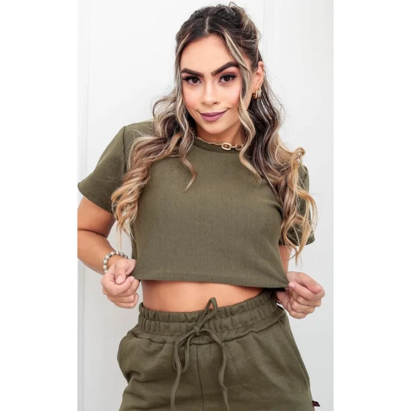 Blusa Cropped Feminina Estilosa Soltinha Tshirt Larguinha P