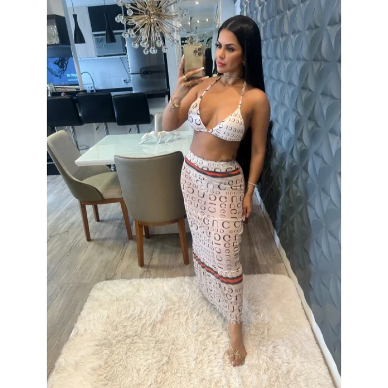 Moda Grife Conjunto Praia Biquínis Amarração Dupla - Conjunto Feminino Biquíni+ Tanga Saída de Praia Só Biquíni Lv Marrom