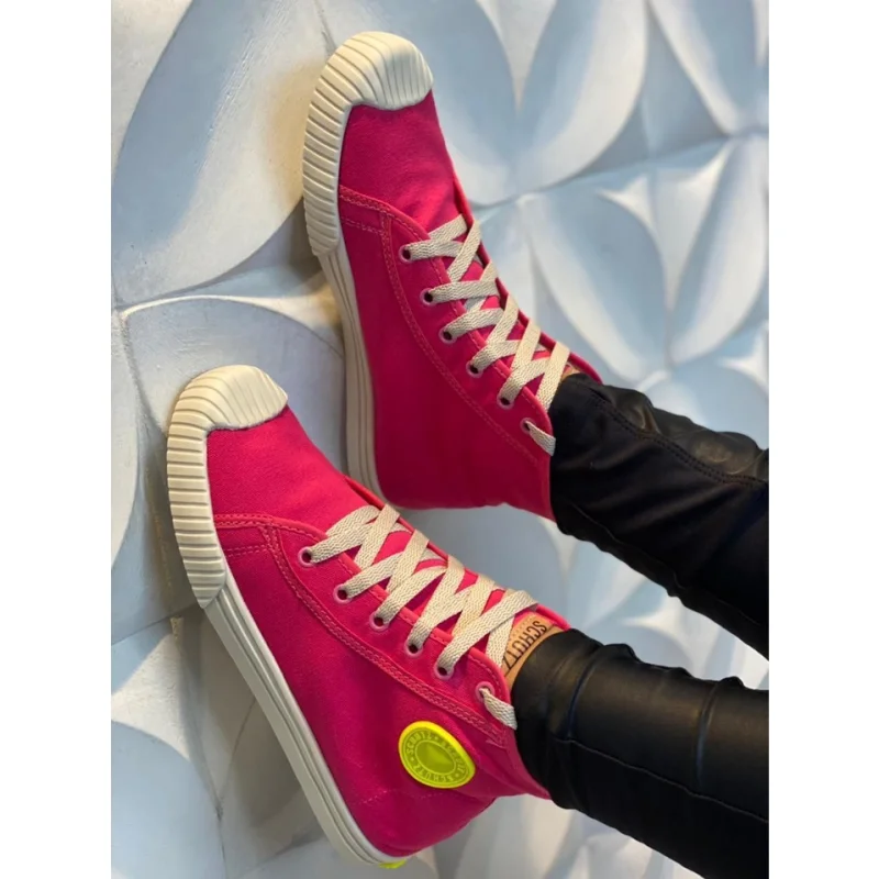 Cano Médio Tênis - Compre Online na Raryel Branco Emborrachado Amarelo