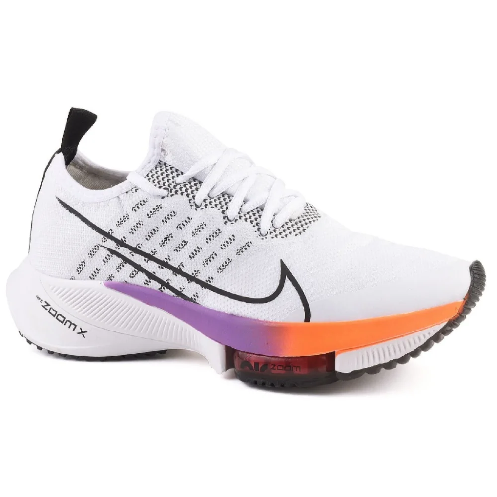 Caminhada feminino tênis lançamento leve e confortável academia Branco/laranja