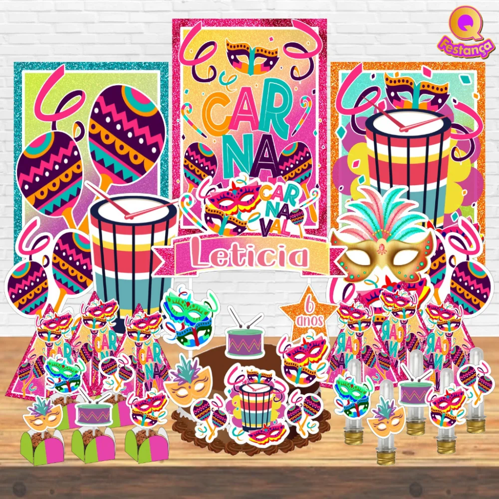 Decoração Carnaval Kit Festa Pronta - 78 itens Único
