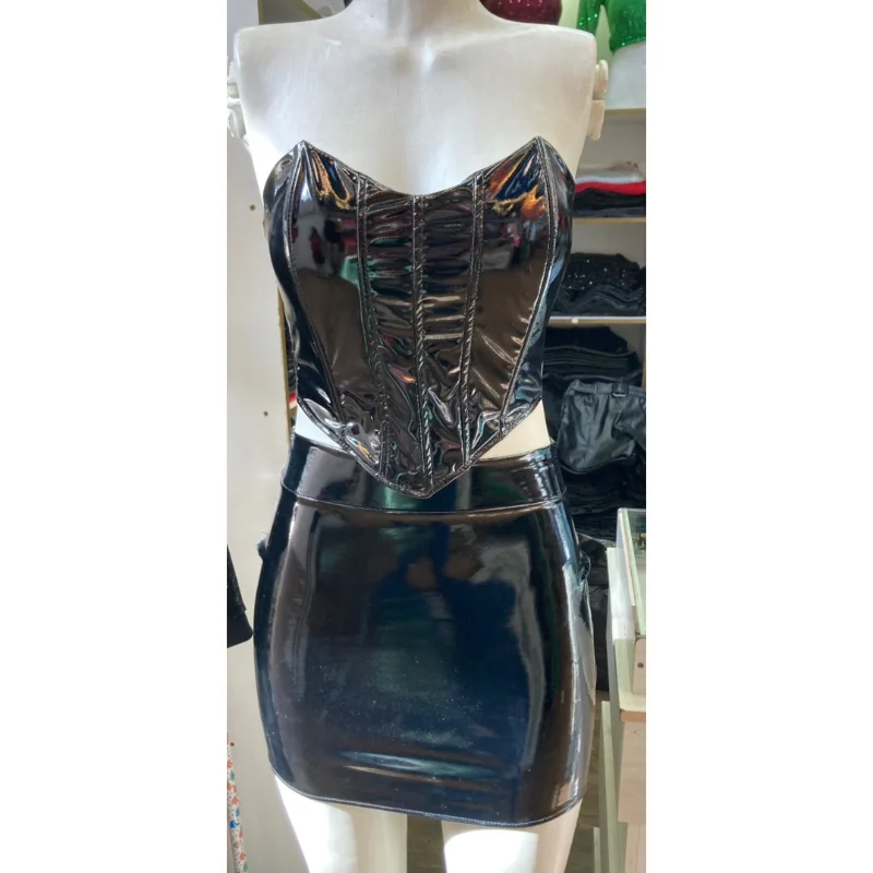 Vinil Feminino Mini Saia Curta - Promoção Online Preta