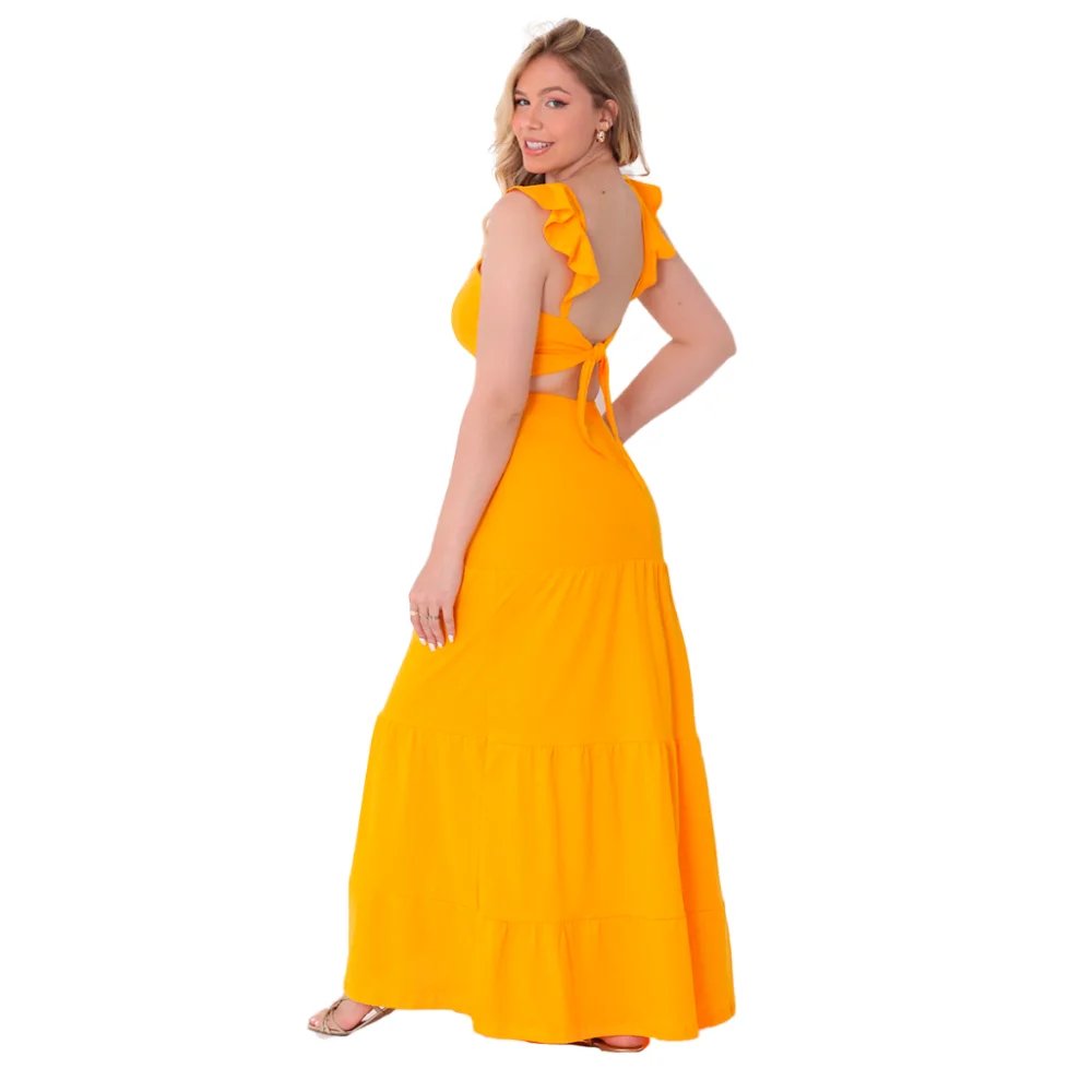 Moda feminina: Saia Longa + Cropped Top Casual Longo Preto