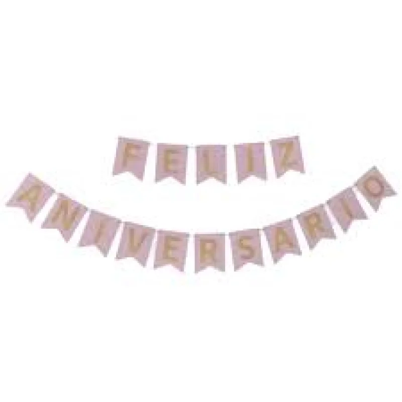 Decoração Festa Cartonado Faixa Feliz Aniversário 4 Cores Azul Claro