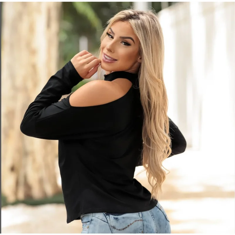 Moda Evangélica: Blusa Manga Longa Ciganinha Feminina SHOKER Vermelho