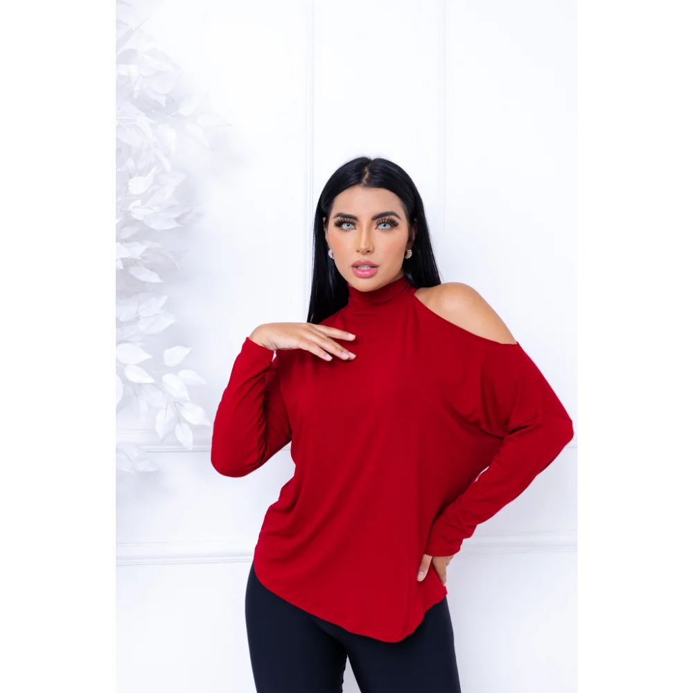 Moda Evangélica: Blusa Manga Longa Ciganinha Feminina SHOKER Vermelho