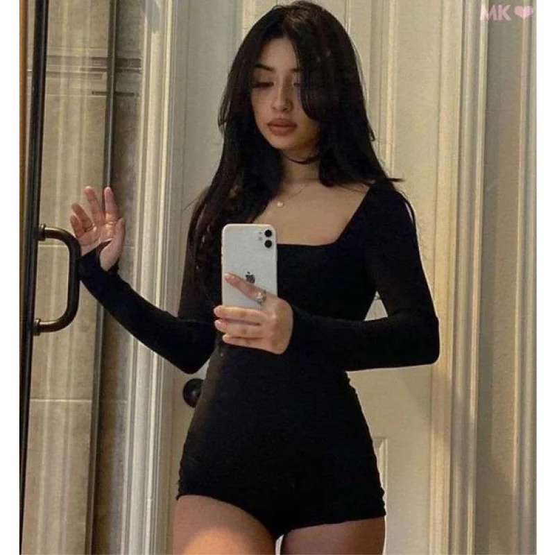 Manga longa decotado gringo, macacão com shorts e várias cores BRANCO/OFF WHITE