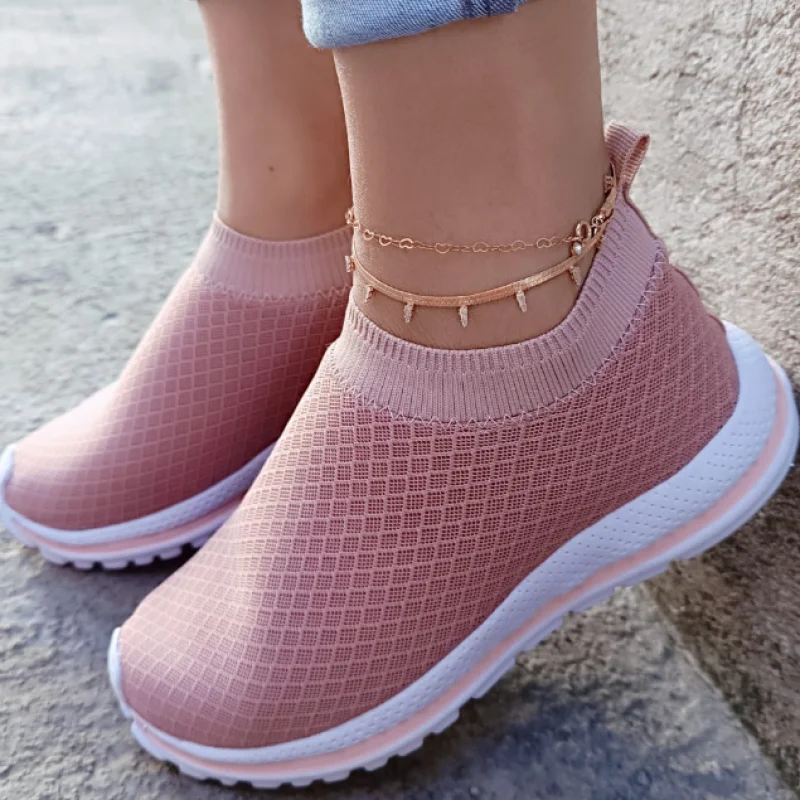 Atividades físicas feminino elástico slip on respirável grafite/tiedye