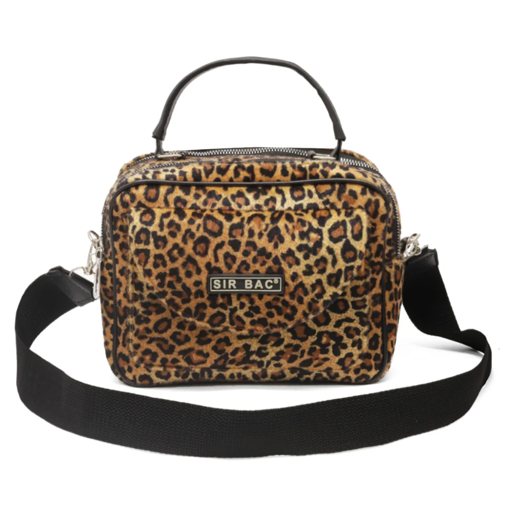 Bolsa Multicompartimento Animal Print PANTONE com Alça Traversal PINK COM ONÇA