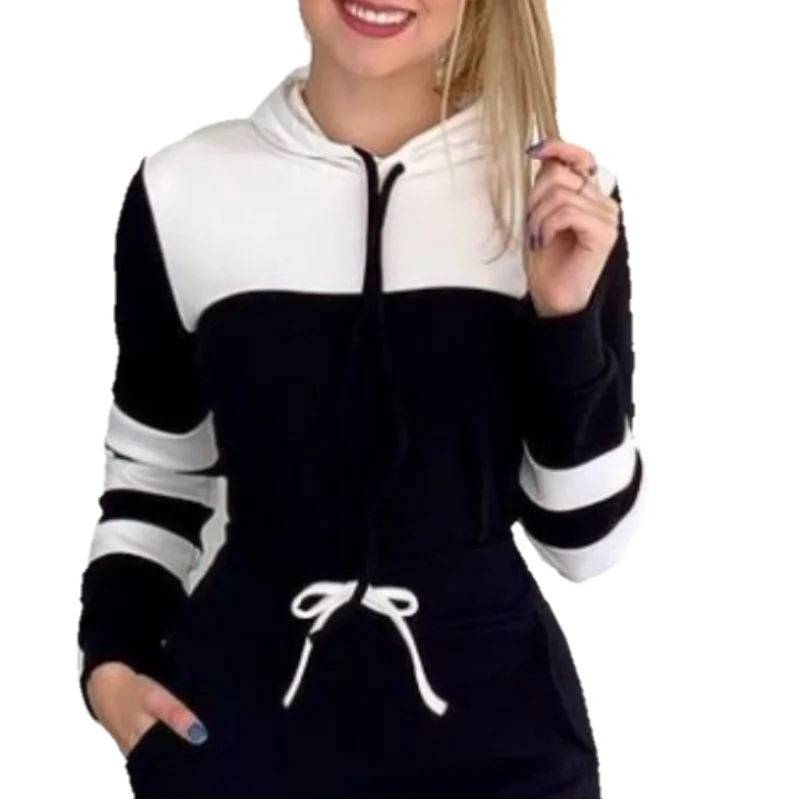 Jaqueta Dual Collor Feminina - Blusa de Moletom Moda Blogueira Preto