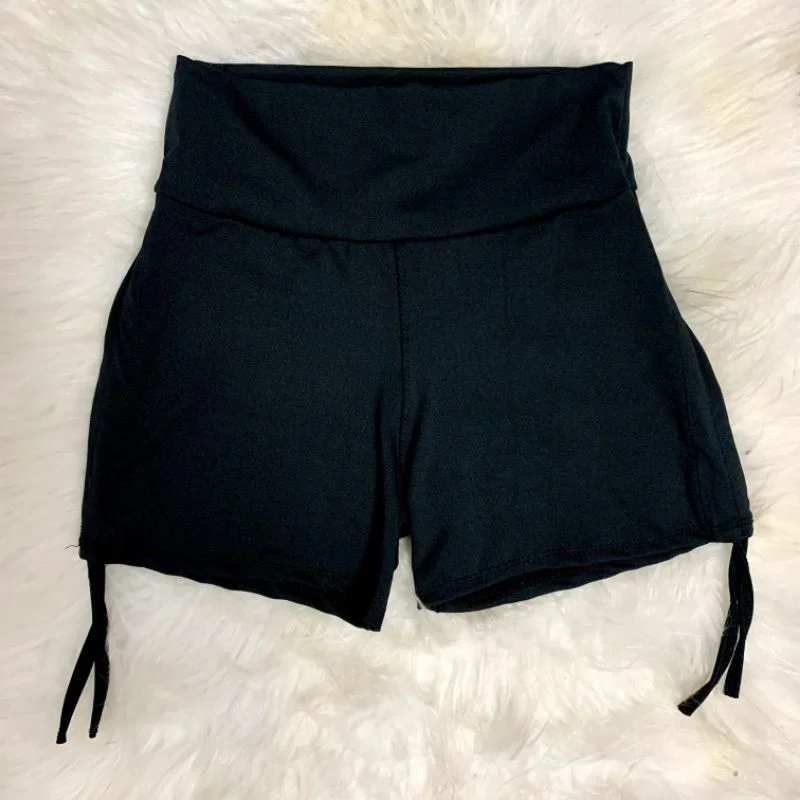Roupa de Academia Shorts Cordinha Lateral Preto