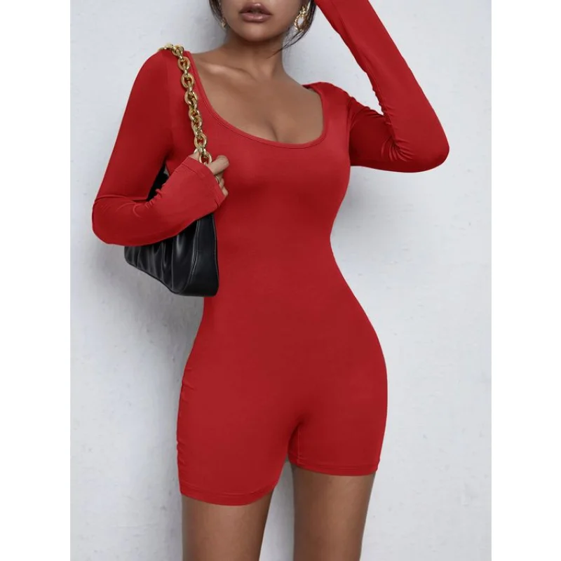 Manga longa decotado gringo, macacão com shorts e várias cores BRANCO/OFF WHITE