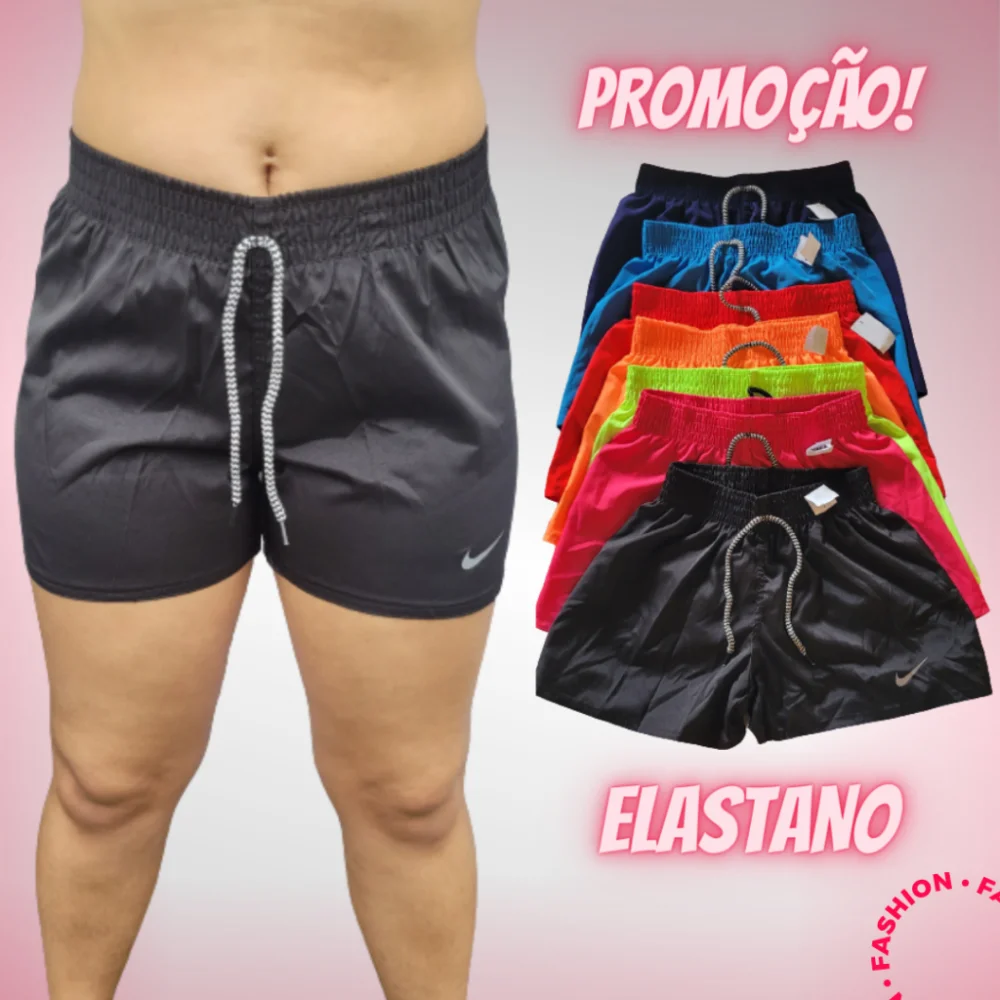 Piscina Praia Esportes Short Feminino Tactel com Elastano Preto