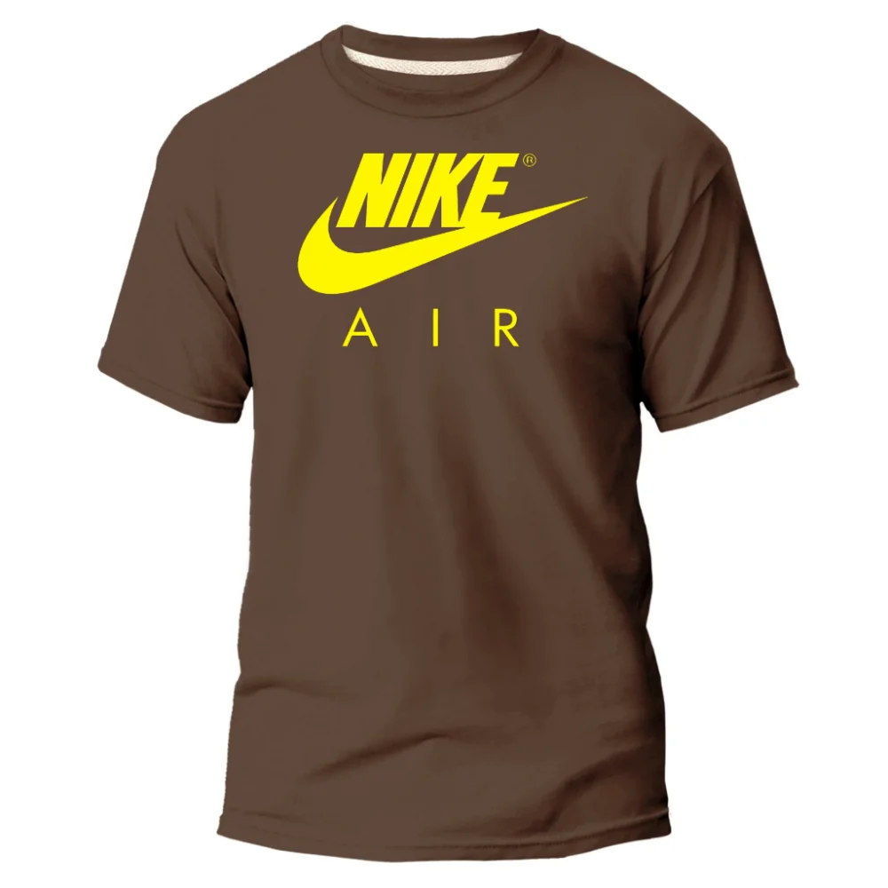 Estampa Varias Cores Camiseta Masculina e Feminina Nikke NK Marron Marron Air Preto