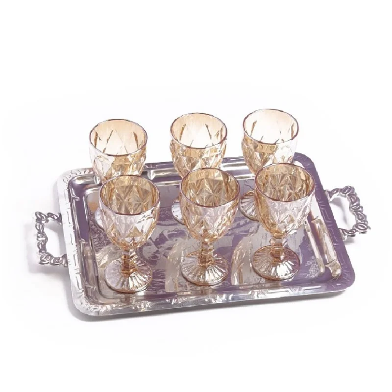 300ml Luster Ambar Diamond Taças 6 Jogo Único