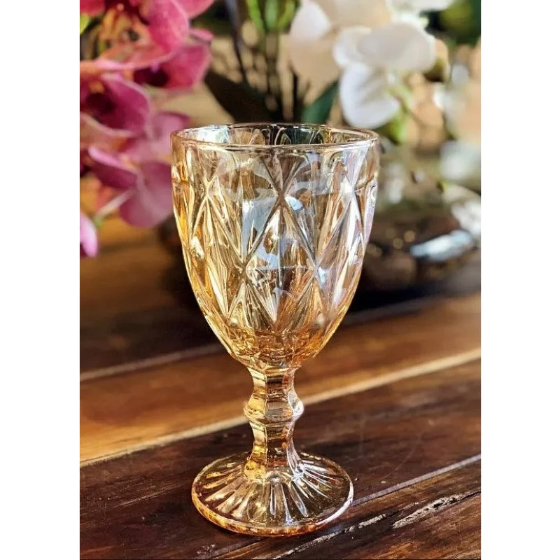 300ml Luster Ambar Diamond Taças 6 Jogo Único