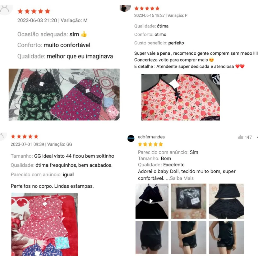 Camisola Estampada Feminina - Pijama Sexy de Dormir P