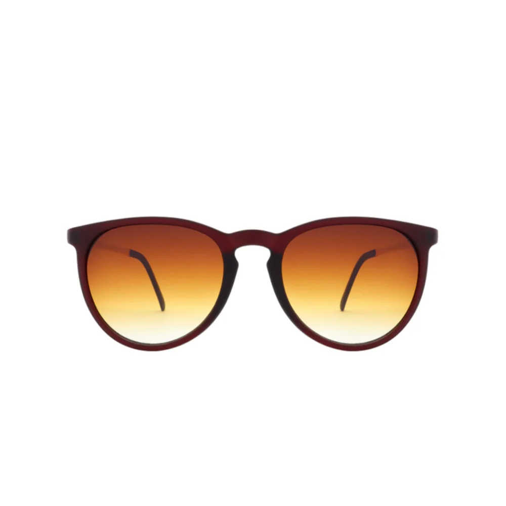 Unissex Vintage Retro Oval Redondo Óculos De Sol Masculino/Feminino Proteção UV400 Marrom