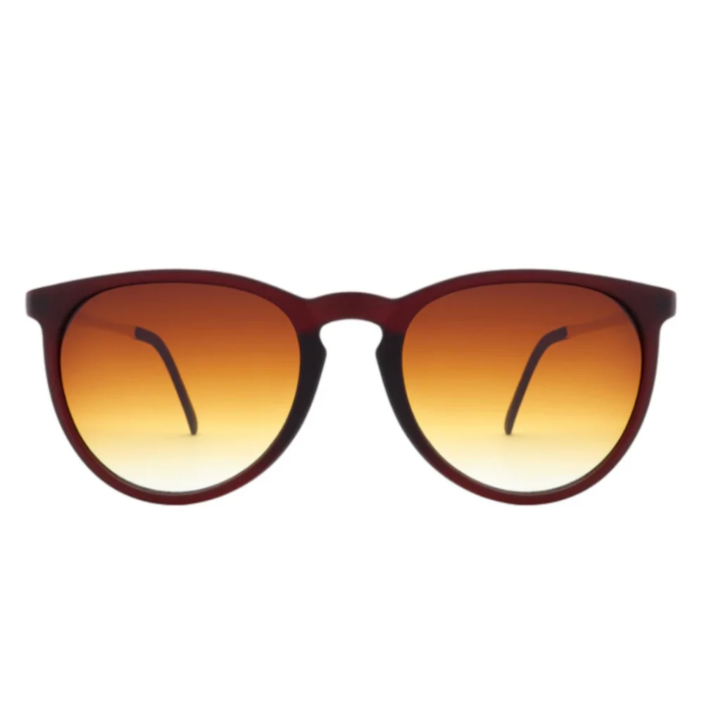 Unissex Vintage Retro Oval Redondo Óculos De Sol Masculino/Feminino Proteção UV400 Marrom