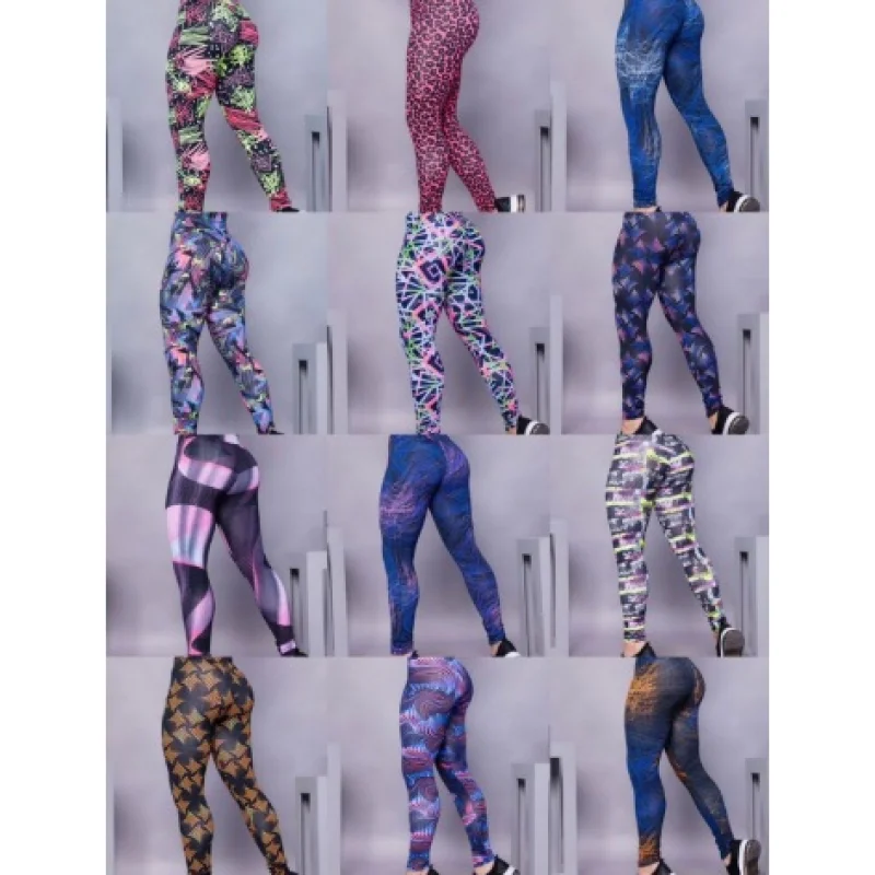 Legging Estampada Preta em Suplex - Ideal para Academia, Caminhada e Prática de Esportes P